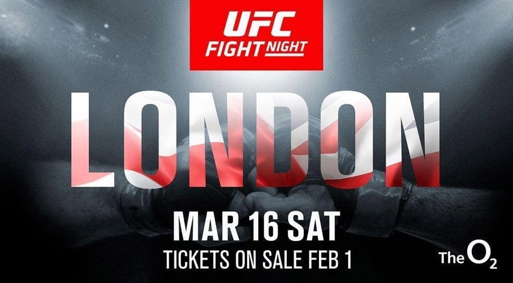 UFC вернется в Лондон 16 марта