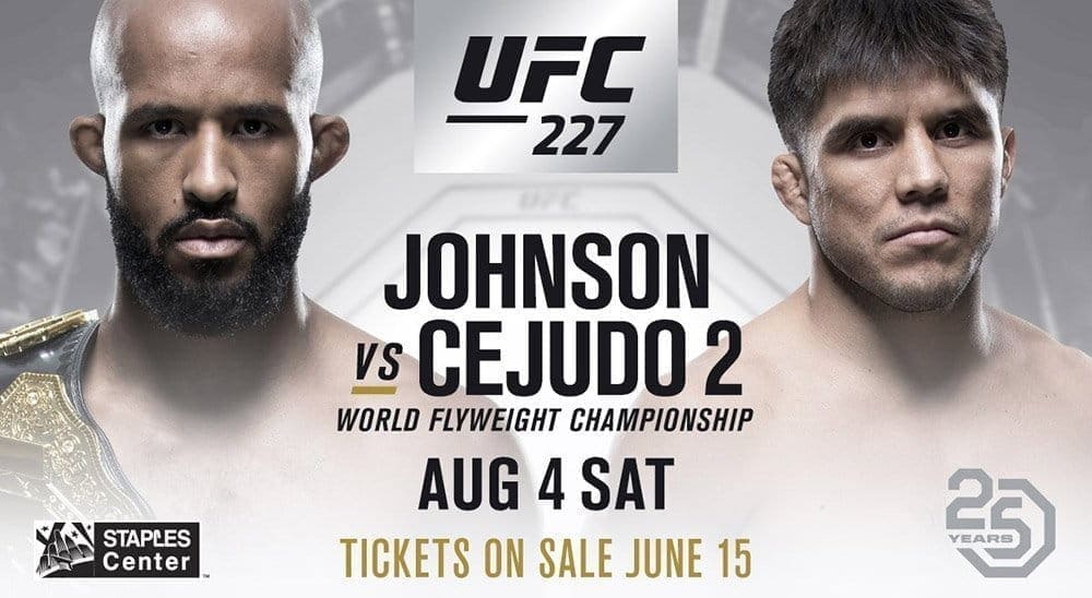 Деметриус Джонсон против Генри Сехудо на UFC 227 в Лос-Анджелесе