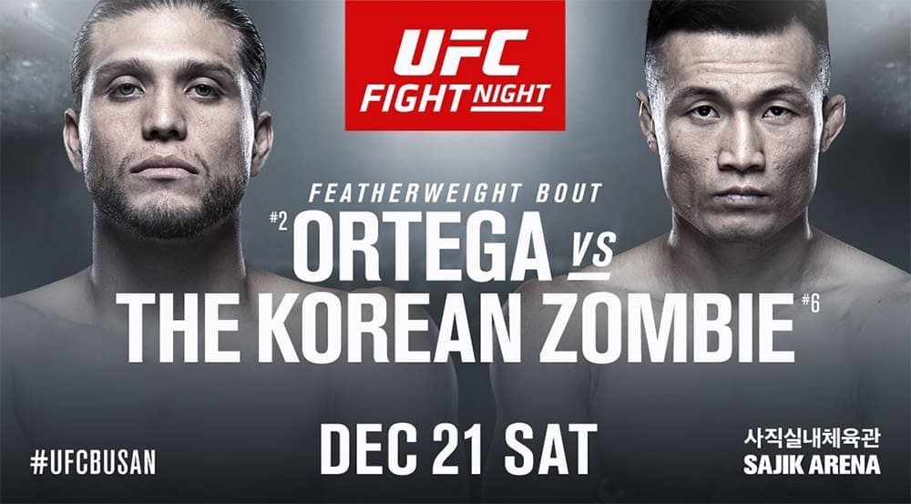 Корейский Зомби и Брайан Ортега возглавят турнир UFC Fight Night 165 в Южной Корее