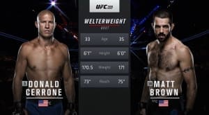 Видеоархив: Дональд Серроне против Мэтта Брауна на UFC 206 в 2016 году