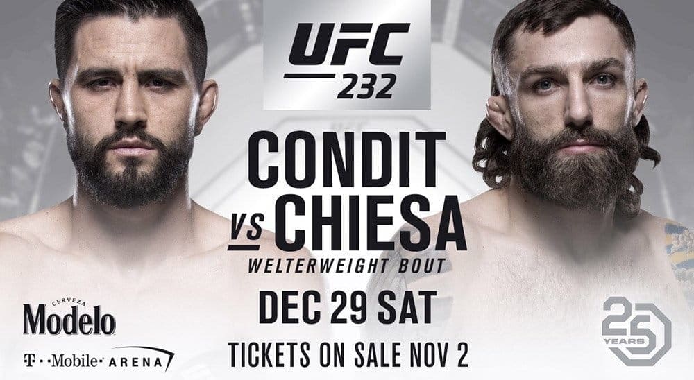 Карлос Кондит против Майкла Кьесы на UFC 232 в Лас-Вегасе