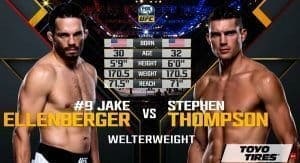 Видеоархив: Стивен Томпсон против Джейка Элленбергера на TUF 21 Finale в Лас-Вегасе