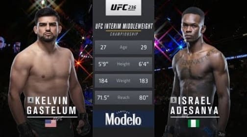 Видеоархив: Исраэль Адесанья против Келвина Гастелума на UFC 236 в Атланте