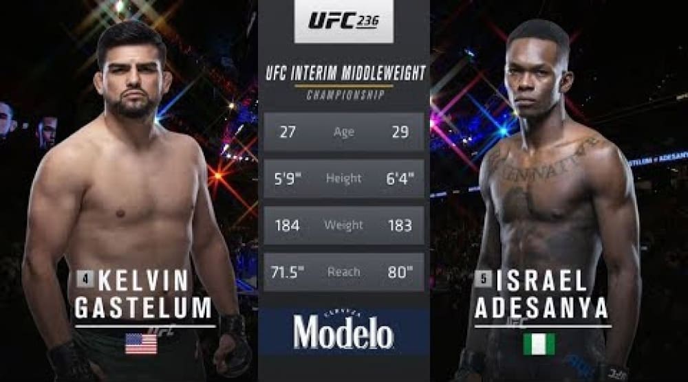 Видеоархив: Исраэль Адесанья против Келвина Гастелума на UFC 236 в Атланте