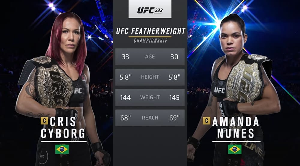 Видеоархив: Аманда Нунес против Крис Киборг на UFC 232 в Лос-Анджелесе
