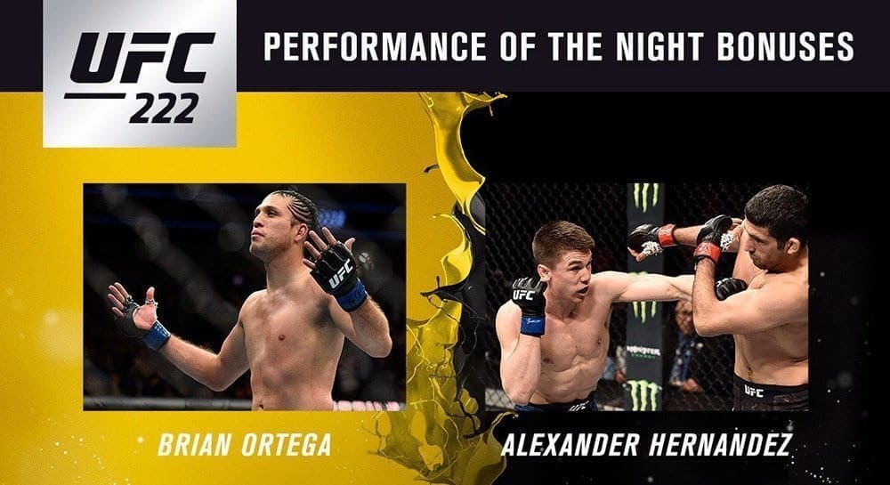 Бонусы турнира UFC 222
