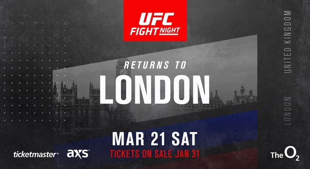UFC вернется в Лондон 21 марта