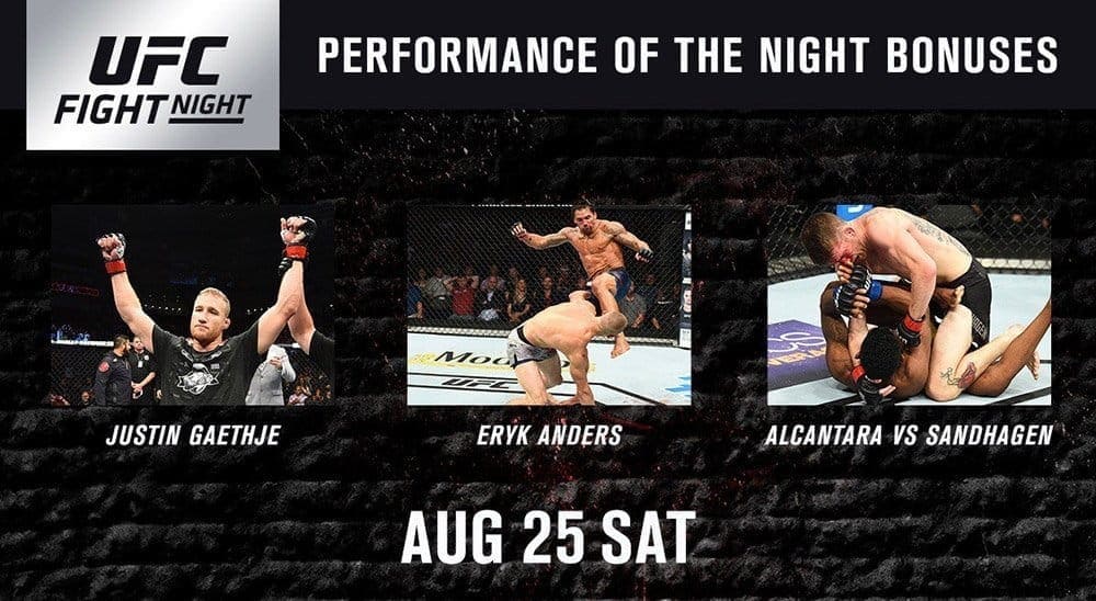 Бонусы турнира UFC Fight Night 135