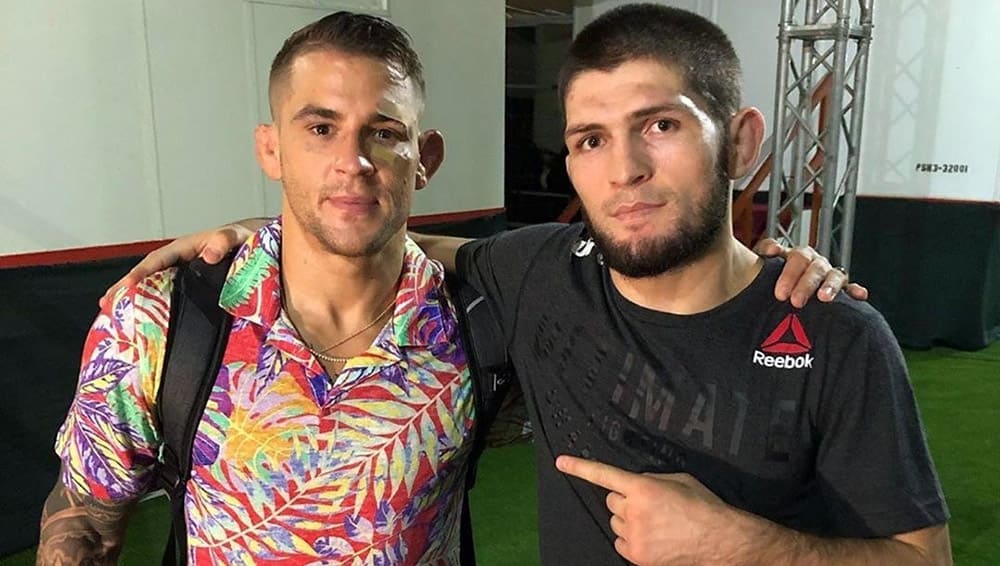 Фото дня: Хабиб Нурмагомедов и Дастин Порье после UFC 242 в Абу-Даби
