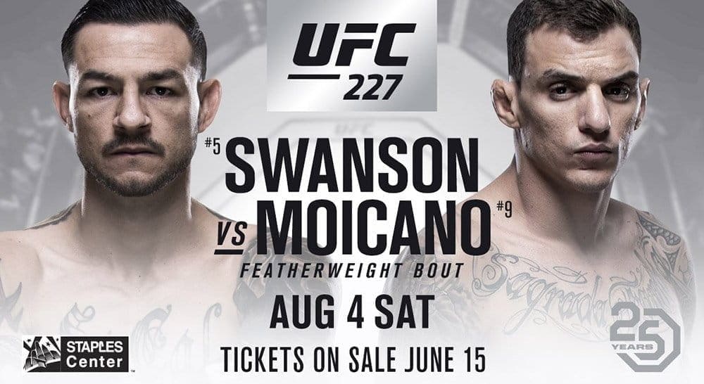 Каб Свонсон против Ренато Мойкано на UFC 227 в Лос-Анджелесе