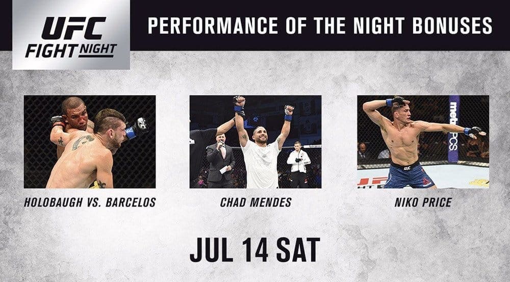 Бонусы турнира UFC Fight Night 133