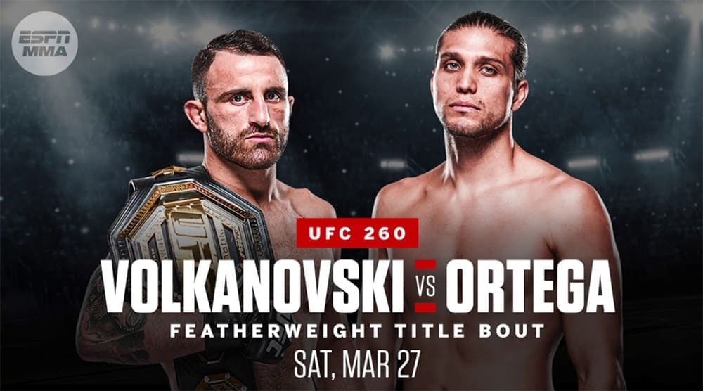 Бой Алекса Волкановски и Брайана Ортеги на UFC 260 отменен