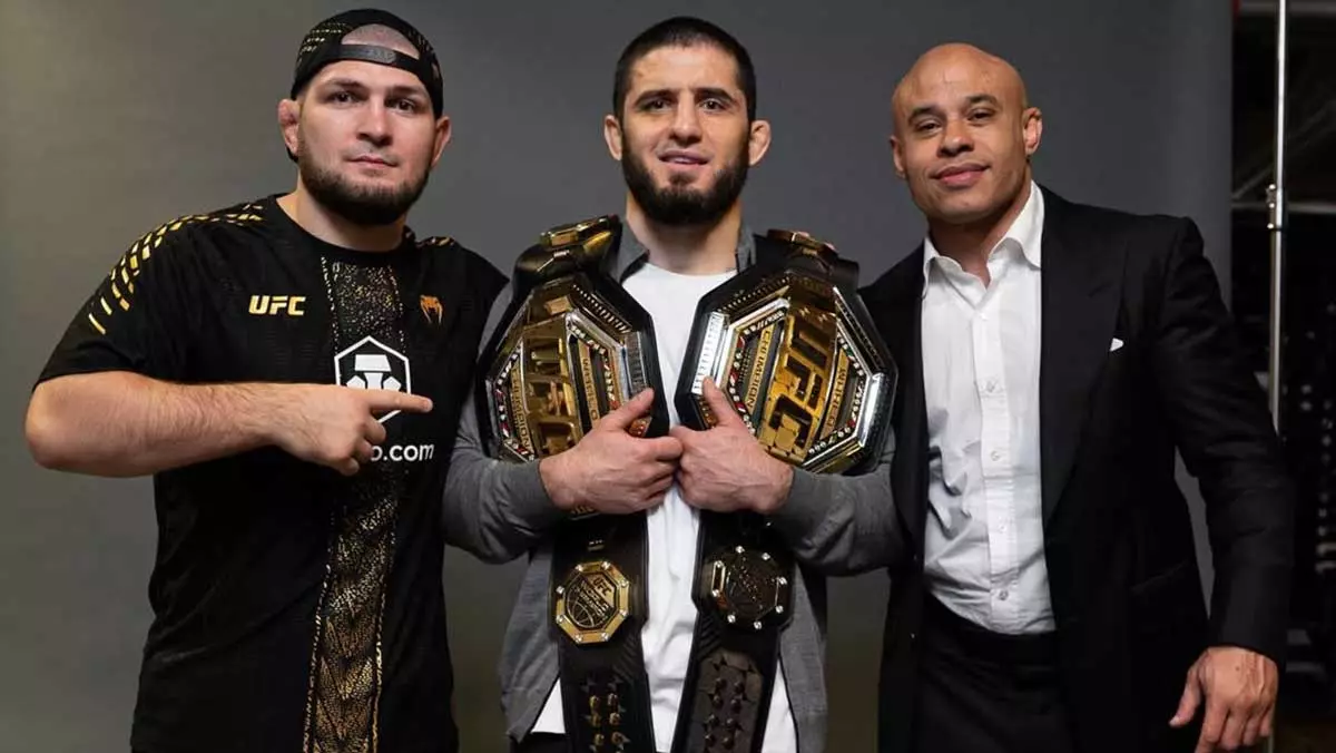 Хабиб Нурмагомедов, Ислам Махачев и Али Абдельазиз