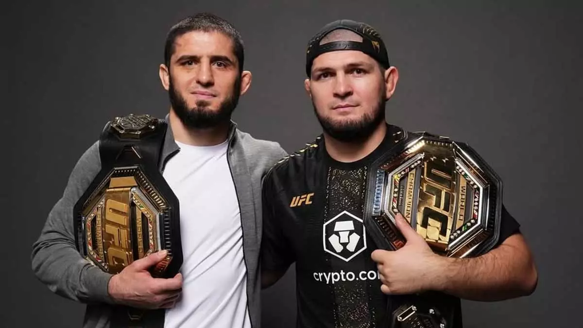 Ислам Махачев и Хабиб Нурмагомедов