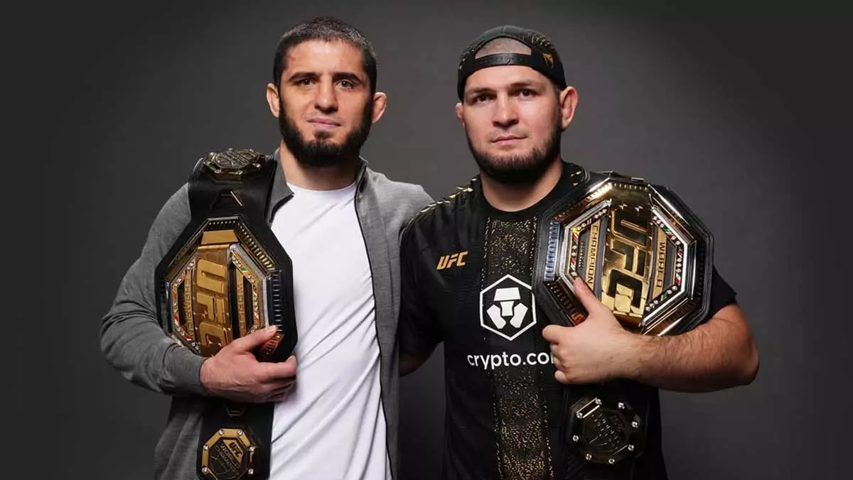 Ислам Махачев и Хабиб Нурмагомедов